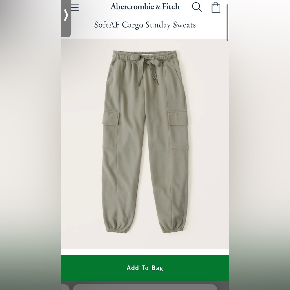 Abercrombie & Fitch SoftAF Cargo Sunday Sweats - Green